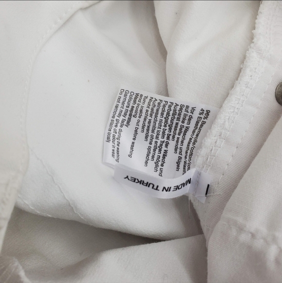 Gollehaug Women's Jeans  Wide Leg White Stretch White Cotton Size 44 32x26 - Picture 9 of 10